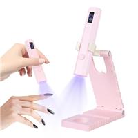 Mini UV Lamp for Gel Nails, UV Light for Nails with Stand, Handheld UV Nail Lamp Rechargeable, 2 Timers Nail Lamp for Gel Polish, Nail Dryer Portable