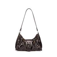 Small Punk Shoulder Bag for Women, Y2K Punk Style Hobo Bag Soft PU Leather Handbag for Daily Use