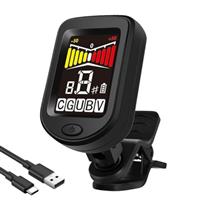 AMFUN Guitar Tuner Clip On, Digital Tuners of Guitar Accessories with LCD Display, Guitar Tuner Clip On for Acoustic Guitar, Bass, Violin, Ukulele, Electronic Guita