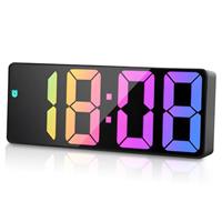 flintronic Digital Alarm Clock, LED Clock with Big Display, Bedside Alarm Clock, Battery Powered Clock, Alarm Clocks with Snooze Temperature Date Brightness Adjustable Voice Control for Home Office