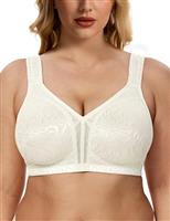 WingsLove Women's Full Coverage Plus Size Everyday Bra Minimizer Wireless Non Padded Wide Straps Comfort and Support for Large Bust