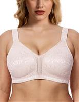 WingsLove Women's Full Coverage Plus Size Everyday Bra Minimizer Wireless Non Padded Wide Straps Comfort and Support for Large Bust