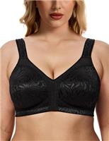 WingsLove Women's Full Coverage Plus Size Everyday Bra Minimizer Wireless Non Padded Wide Straps Comfort and Support for Large Bust