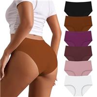 TDONE Seamless Knickers for Women, Soft Breathable Low Rise Seamless Underwear Invisible No Vpl No Show Hipster Panties Comfortable Ladies Knickers Womens Underwear Multipack(6 Pack)