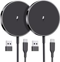 Mag-Safe Charger Wireless Charger iPhone,15W Fast mag-safecharger for iPhone 16/15/14/13/12 Series 2 pack 5ft magnetic charger for AirPods 3/2/Pro 2/Pro Mag-Safe Original Replacement