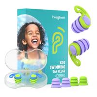 Hearprotek 2 Pairs Swimming Ear Plugs, Upgraded Silicone Custom-fit Water Protection Swimming earplugs for Swimmers,Surfing,Water Pool,Shower,Bathing