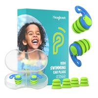 Hearprotek 2 Pairs Swimming Ear Plugs, Upgraded Silicone Custom-fit Water Protection Swimming earplugs for Swimmers,Surfing,Water Pool,Shower,Bathing