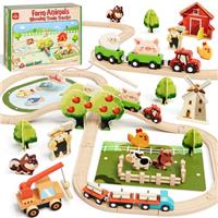 Lehoo Castle Wooden Train Set Toys