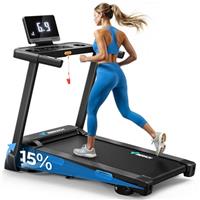 MERACH Foldable Treadmill with Incline, Treadmills for Home for Heavy People, 0.8-12 km/H Walking Pad Treadmill for Home & Office, Save Space, LED Display & Fitness App