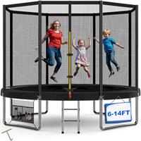 Devoko 6ft/7.5ft/10ft/12ft Secure Kids Trampoline - Garden Trampoline Safety Net & Reinforced Steel Frame | Super Stable Garden Play for Children 6-12 Years | Premium Waterproof, Easy Setup