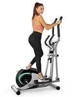 THERUN Cross Trainer for Home Use, Magnetic Hyper-Quiet Compact Elliptical Machine w/ 8 Levels Adjustable Resistance, 6KG Flywheel, Pulse Sensor, LCD Monitor, Bottle Holder