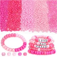 AWARDSEN 1000 PCS Pony Beads Bulk Assorted Pony Beads 6x9 mm Kandi Bead for Weave Hair Braids DIY Crafts Bracelet, Necklace, Key Chains, Jewellery Making Homemade Gifts