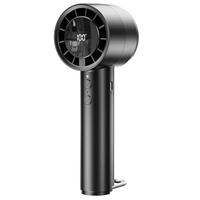OUILA Mini Portable Handheld Fan with LED Display, 3000mAh USB Rechargeable Hand Fan with 5 Speeds for Travel Camping Home Office - White