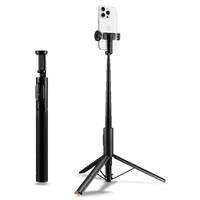 Spigen Wondersnap Automatic Selfie Stick Tripod, [Auto-Open] Phone Tripod Stand for iPhone & Android 360 Double Axes Rotatable Travel