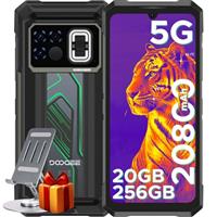 DOOGEE Fire 6 MAX Rugged Smartphone 5G 2025, 20800mAh/33W, Thermal Imaging Rugged Phones Android 14, Dual Light Flashlight, 50MP+20MP Night Version, 20GB+256GB, 6.72''FHD+120HZ, 5G Dual SIM/WiFi 6/NFC