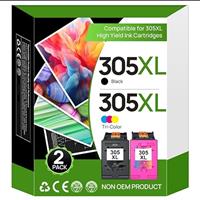 301XL Ink Cartridges 2-Pack Black and Colour Combo Pack Remanufactured for HP 301XL for Envy 4500 5530 5532 4502 4507 DeskJet 2540 2050 1050 OfficeJet 2620 2622 4630 4632 All in One Printer