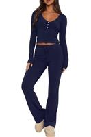 LACOZY Women's Fall Shorts Pajama Set Long Sleeve Y2K Sleepw