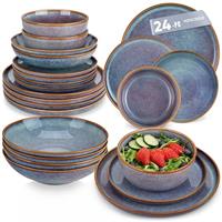 vancasso Playa 10.25 inch Dinner Plate for 6 People, Stoneware Side Plate for Dessert/Pasta/Main Course, Dishwasher and Microwave Safe, Scratch Resistant Serving Plates, Brown