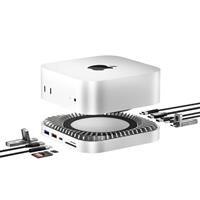 Mac mini M4 Dock, Aluminum Stand and HDMI Hub for Mac mini M4 and M4 Pro 2024 with M.2 NVMe/SATA SSD Enclosure, 4K60Hz HDMI,10G USB A/C, 5G USB A*2, USB-C Charge, SD/TF, Audio