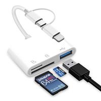 SD Card Reader for iPhone, Lightning to SD Card Reader, Camera Adapter to iPhone, SD to iPhone Adapter, Oliveria 3 in 1 SD Reader for iPhone, Micro SD Card Reader for iPhone 16,15,14,iPad, MacBook