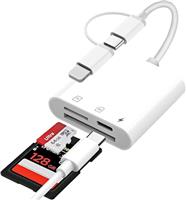 SD Card Reader for iPhone, Lightning to SD Card Reader, Camera Adapter to iPhone, SD to iPhone Adapter, Oliveria 3 in 1 SD Reader for iPhone, Micro SD Card Reader for iPhone 16,15,14,iPad, MacBook