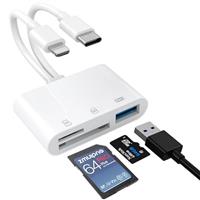 SD Card Reader for iPhone, Lightning to SD Card Reader, Camera Adapter to iPhone, SD to iPhone Adapter, Oliveria 3 in 1 SD Reader for iPhone, Micro SD Card Reader for iPhone 16,15,14,iPad, MacBook