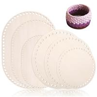 Wooden Basket Bottom, 6 Pcs Oval and Circle Blank Crochet Ba