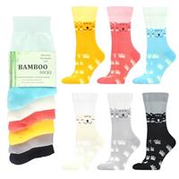 WeciBor Women's Bamboo Breathable Soft Seamless Crew Socks 6 Pack