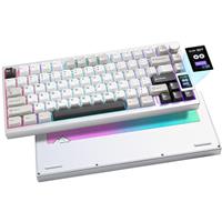 YUNZII AL80 Wireless Mechanical Keyboard,Full Aluminum CNC, Smart LCD Display,Hot Swappable Gasket Mount 75% Layout with Knob,BT/2.4G/USB-C,QMK/VIA Support for Win/Mac