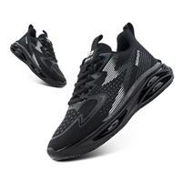 Hitmars Mens Running Shoes Trainers Sneakers Gym Shoes Sports Shoes Cushioned Wide Running Shoes Fashion Low Top Sneakers Mesh Black 6.5-12 UK