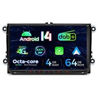 XTRONS 9" Android 14 DAB+ Car Stereo for VW Candy Golf Jetta Passat Polo Skoda Seat, Octa Core 4+64GB Radio Player with 4G AKM DSP 2K CarAutoPlay Auto GPS Navigation Bluetooth 5.0 New UI Cooling Syste