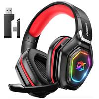 Ozeino Wireless Gaming Headset with Microphone, 2.4G & Type C Transmitter - 40h Battery Life - RGB Lighting Gaming Headphones for PS5, PS4, PC, Phone (Blue)