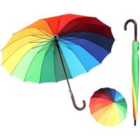 CROWNSHOP Windproof Umbrella with 24 Steel Ribs - Portable and Ergonomically Designed Umbrella with Waterproof Coating and UV Protection