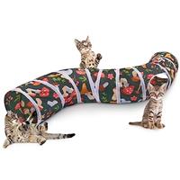 Hedgeink Cat Tunnel S-Shape Peekaboo Cat Cave with Toys Tunnels for Indoor Cats Foldable Rabbit Play Tubes for Guinea Pig, Ferret, Hamster Puppy, Bunny, Kitten