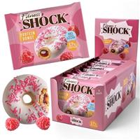 FitnesSHOCK Protein Donuts, Chocolate Flavor with Sprinkles - No Added Sugar, High in Fiber & Protein (12g/17%), Palm Oil-Free, Stevia-Sweetened, 9 Pack (70g each)