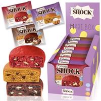 FitnesSHOCK Protein Cookie Schoko-Brownie ohne Zusatz von Zucker, Kekse mit 15% Eiwei, sttigende Ballaststoffe, low carb, weiche Konsistenz 10x50g
