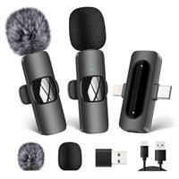 HMKCH Wireless Lavalier Microphone for iPhone - iPad, Android Phone,Computer, Mini Lapel Mic with Noise Reduction and crystal sound for Video Recording, Vlogging, TikTok, YouTube