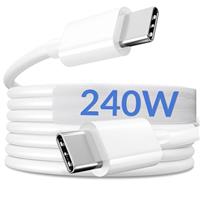 240W USB C to USB C Cable, [6FT 2M] 5A Super Fast Charging Type C Cord PD3.0 USBC Charger Cable for Apples iPhone 16 16e 15 Pro Max, MacBook Pro/Air, Mac Book Laptop, iPad, Android (Fit 100W/60W)