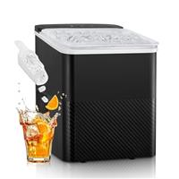 FOHERE Ice Maker Machine Countertop, Portable Ice Cube Maker with Self-Clean, 14KG in 24H, Ice Ready in 5 Mins, 2 Bullet Ice Sizes, Ice Maker with Ice Scoop&Basket for Home/Kitchen/Office/RV