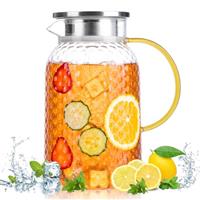 Spring Chef Water Pitcher with Lid Fridge, Glass Water Jugs for Fridge 1500ML/52.79OZ,Fridge Water Carafe for Hot Cold Water Ice Tea Wine Coffee Milk Juice Beverage