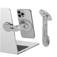 CloudValley Magnetic Laptop Phone Stand, 3-Dimentional Adjustable Continuity Camera Mount Compatible with iPhone Mag Series & All Phones, Foldable Holder Bracket for Tesla PC Gym Monitor