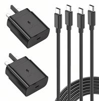 Samsung Fast Charge Plug, Samsung USB C Charger Plug UK Type C Charging Plug USBC for Galaxy S25/S24 Ultra/S23/S22/S21 FE/S20/A16/A15/A14/A13/A12/A32/A33/A34/A35/A52S/A53/A54/A55/A05S/A20E