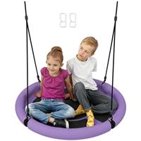 AIYAPLAY Nest Swing Seat for Kids, 100 cm Diameter Tree Swing Set w/Height Adjustable Hanging Ropes, for Outdoor, Playground, Garden