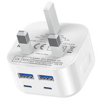 USB Plug,Multi USB Charger Plug Adaptor UK 3-Port Multiple Way Double Port Wall Plug UK 5V/3.1A 3 Pin Dual Plug Mains Charge for iPhone X XR XS 8 7 6 6S Plus 5 5S 5C SE 16 15 14 13 12 11,iPad