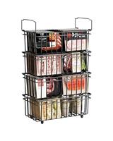 UMDONX Freezer Baskets - Chest Freezer Baskets - Stackable Freezer Organiser for 198L Chest,Frozen Foods and Save Space, with Fold down Handle