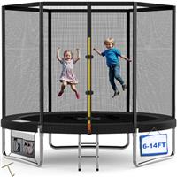 Devoko 6ft/7.5ft/10ft/12ft Secure Kids Trampoline - Garden Trampoline Safety Net & Reinforced Steel Frame | Super Stable Garden Play for Children 6-12 Years | Premium Waterproof, Easy Setup