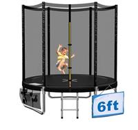 Devoko 6ft/7.5ft/10ft/12ft Secure Kids Trampoline - Garden Trampoline Safety Net & Reinforced Steel Frame | Super Stable Garden Play for Children 6-12 Years | Premium Waterproof, Easy Setup