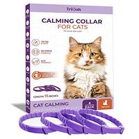 TriOak Cat Calming Collar: Pheromone-Infused Collar for Cats - Anxiety & Stress Relief - Helps Reduce Unwanted Behavior - Long-Lasting Cat Relaxation & Comfort, 4 Pack