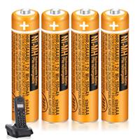 4 Pack 550mAh HHR-55AAABU NI-MH AAA Rechargeable Batteries for Panasonic 1.2V Battery for BT Gigaset Cordless Phones