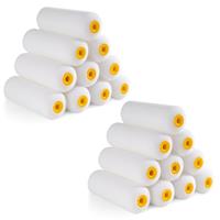 Mister Rui Foam Paint Roller Set, 4 Inch Sponge Paint Roller Sleeve, High Density Foam, for Home Painting and Decorating, 4" Double-Rounded Design (110MM), Pack of 20